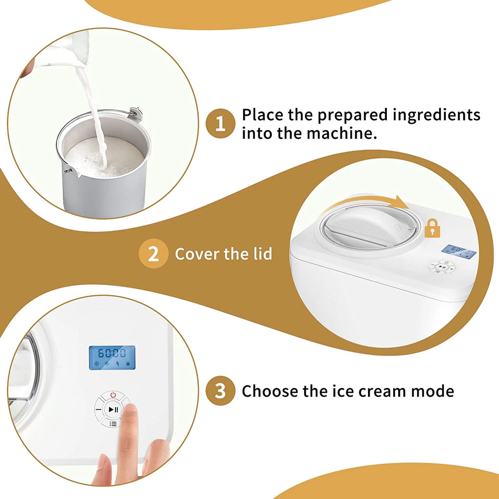 1.5qt Electric Ice Cream Maker with Compressor I519