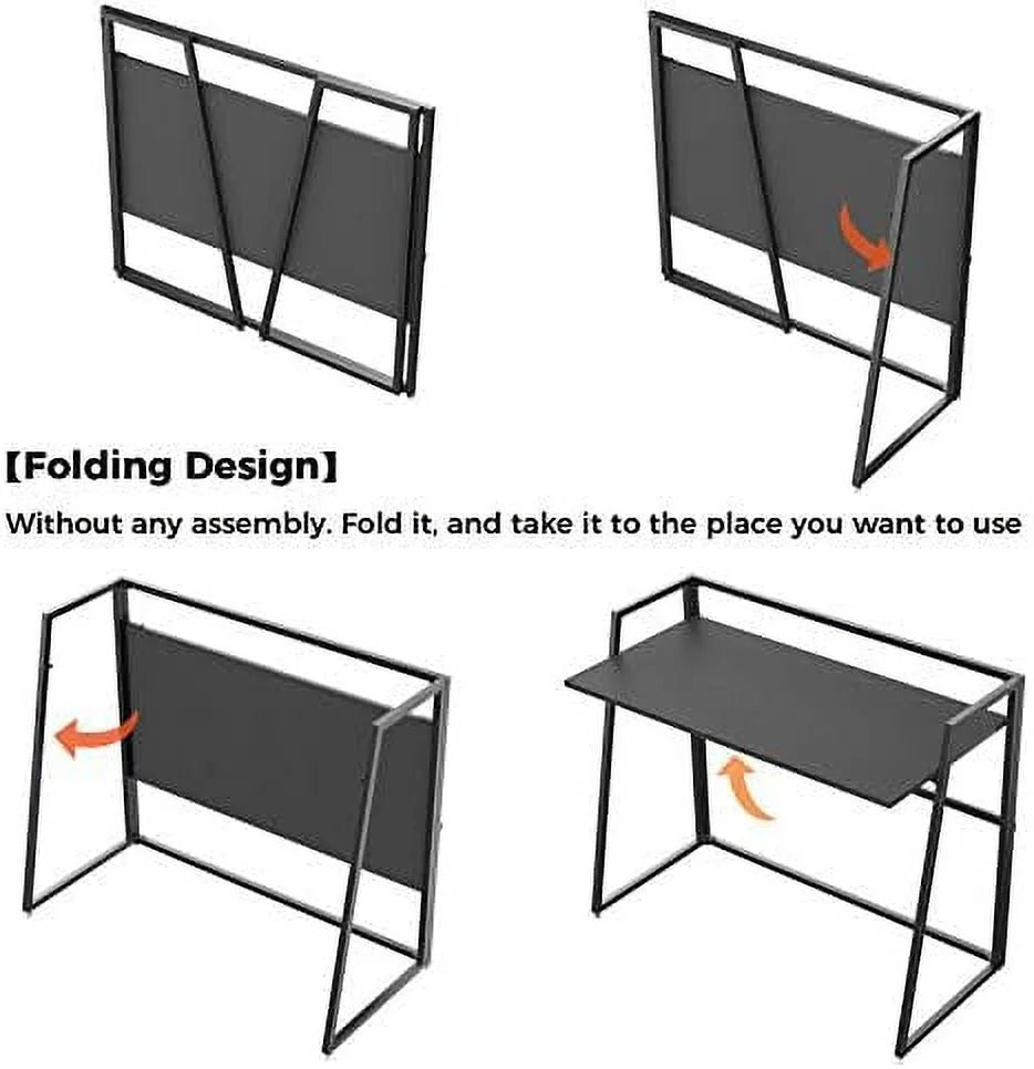 Small Folding Computer Desk 41 inch with Protective Railing G888780