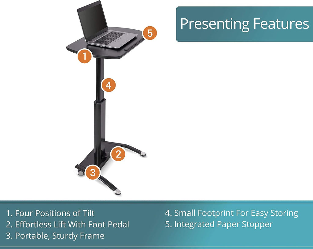 Black Tilting Laptop Lectern Podium C870155