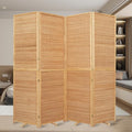 Beige 4 Panel Bamboo Room Divider D64157
