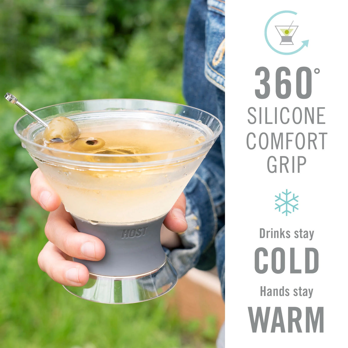 Double Wall Insulated Plastic Cooling Cups, Set of 2, Grey I462