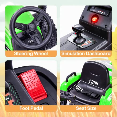 12V Battery Powered Electric Ride on Tractor with Remote Control O54333