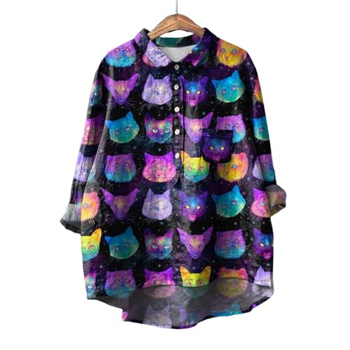 Oversized Long Sleeve Button Down Shirt with Pocket V9660