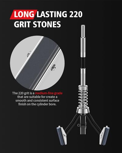 Adjustable Cylinder Hone Tool with 3-Piece 220 Grit Stones E75506
