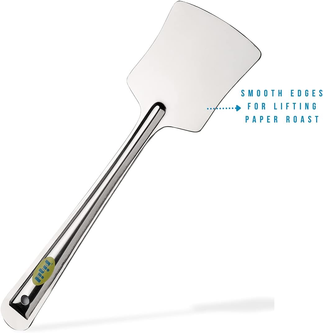 Stainless Steel Dosa Making Spoon Ladle with Flat Base and Turner Set of 2 E162