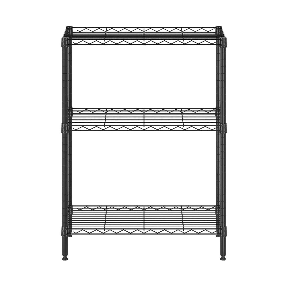 Black 3-Tier Metal Storage Shelf Rack W9786