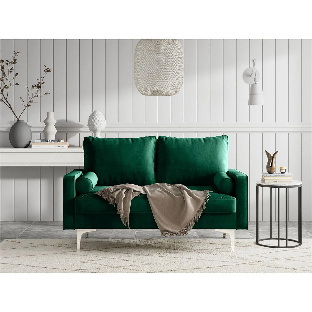 Green Velvet Loveseat L5279