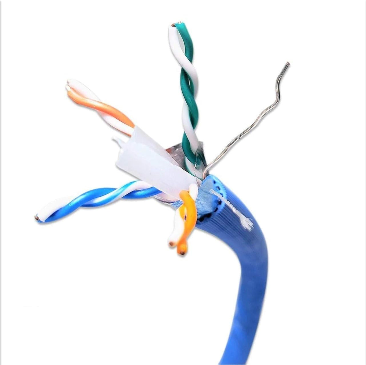 250 Feet CAT 6A Solid STP Bulk Ethernet Cable Blue J72021