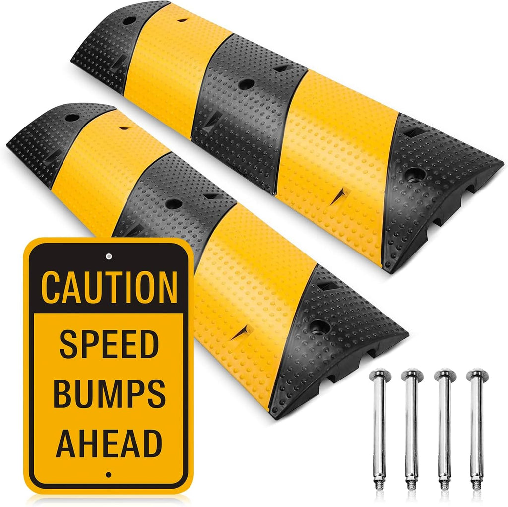 Rubber Curb Ramps 2.5 Inch Rise 2 Pack 10 Ton Capacity A697145