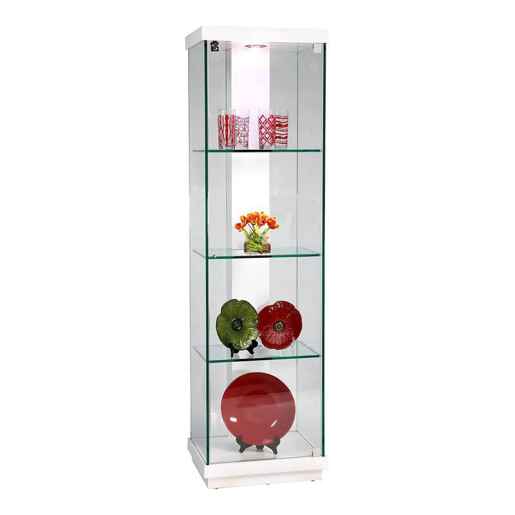 White Steel and Tempered Glass Curio Cabinet F295
