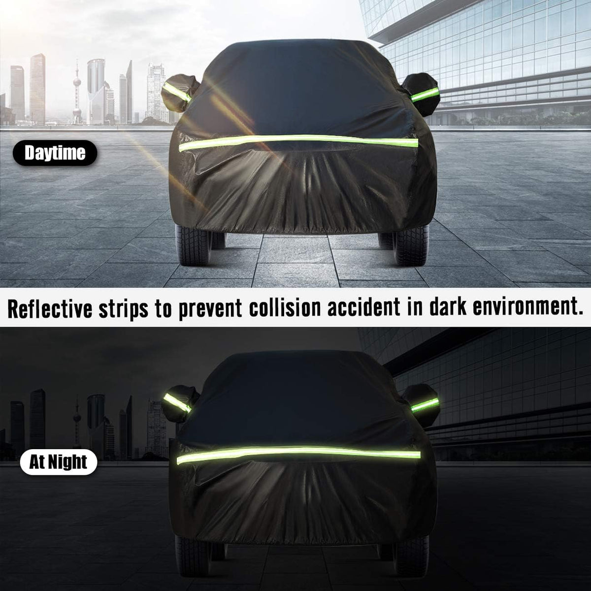 SUV Car Cover 5 Layer Waterproof Windproof Scratch Resistant Pack of 2 I71480