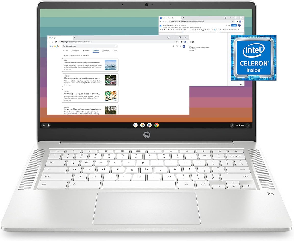 14" HD Display Chromebook Laptop with Intel Celeron N4120, 4 GB RAM, 64 GB eMMC W323
