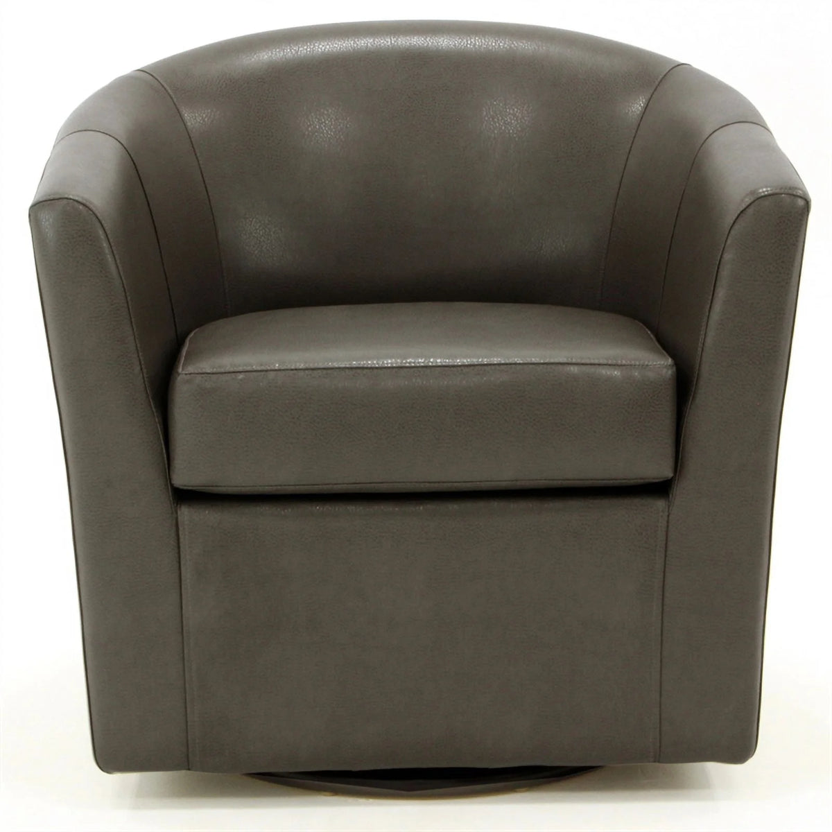 Charcoal Faux Leather Swivel Club Chair W592