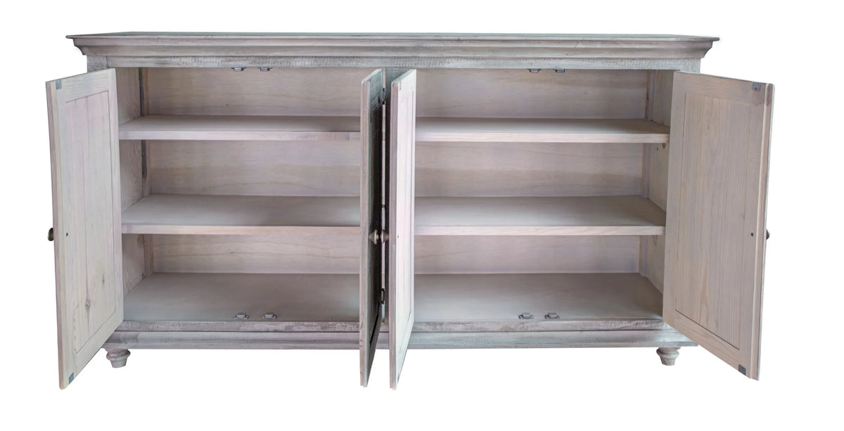71 in. Solid & Manufactured Wood Distressed Credenza B744