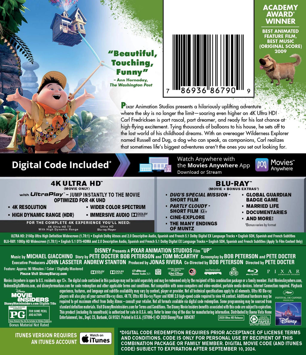 Up (4K Ultra HD + Blu-ray + Digital Code) T54039