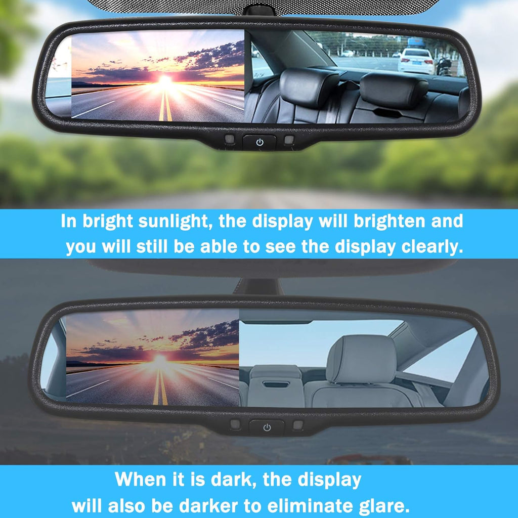 4.3 LCD Screen Auto Dimming Rear View Mirror with Universal Mount C403