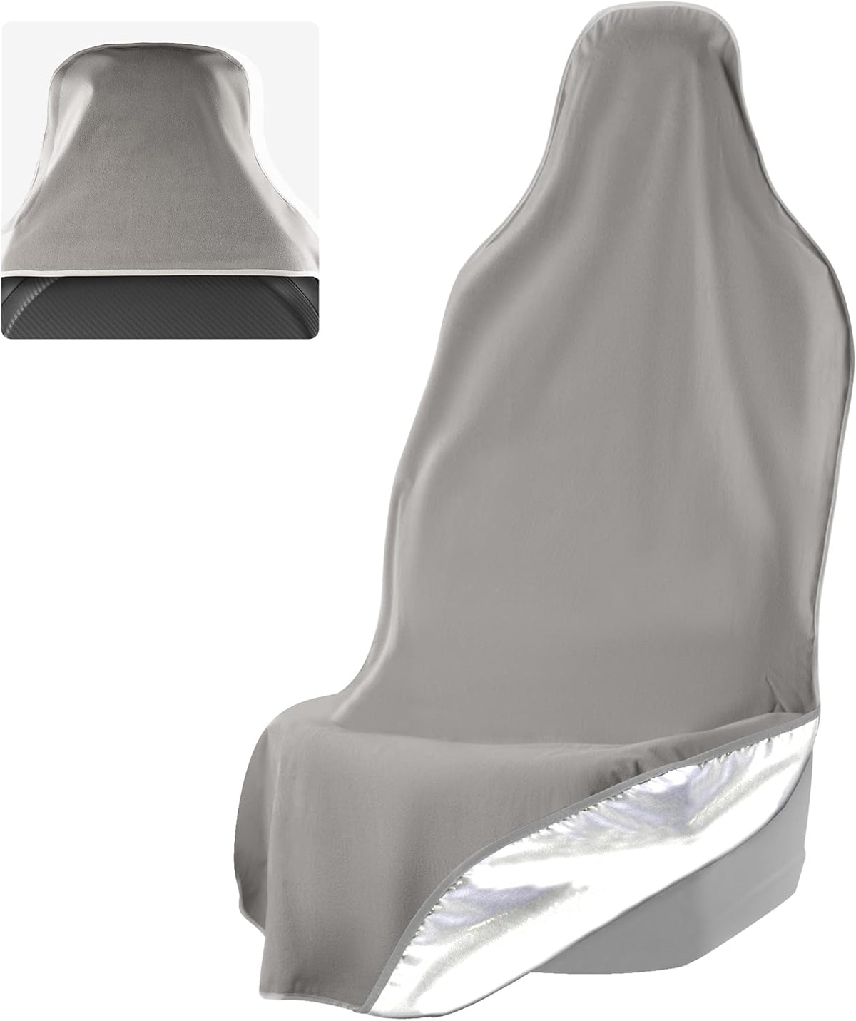 Gray Non-Slip Removable Car Seat Cover Pack of 2 I419673
