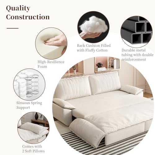 Queen Size Velvet Convertible Sleeper Sofa P71753