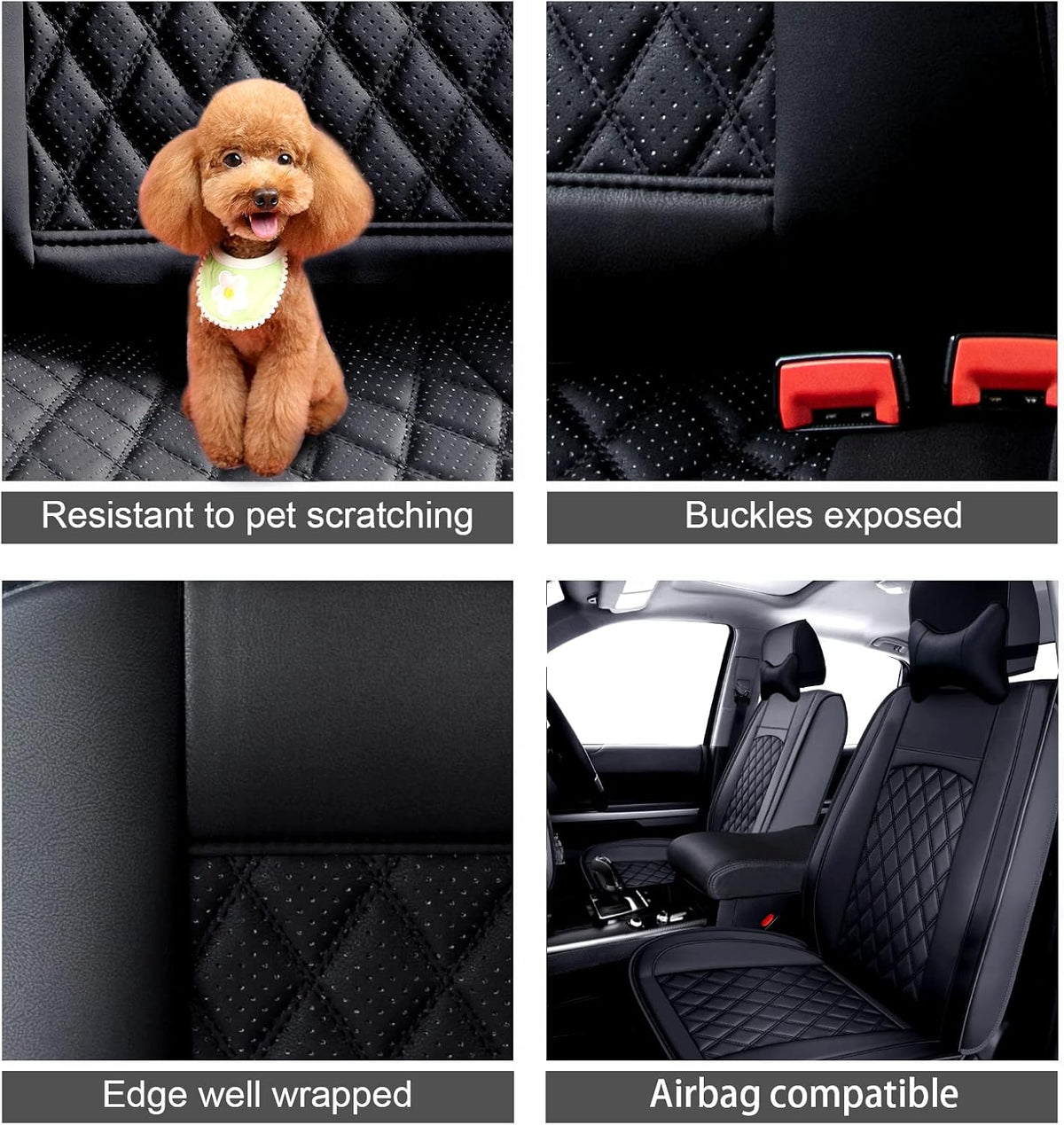 Faux Leather Car Seat Cover for 5 Seater M903