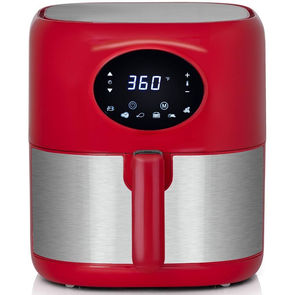 Red 3.7qt Digital Air Fryer with Dishwasher Safe Basket F283195