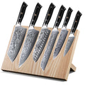 6Pcs Japanese VG10 Damascus Steel Kitchen Knife Set with Block T461