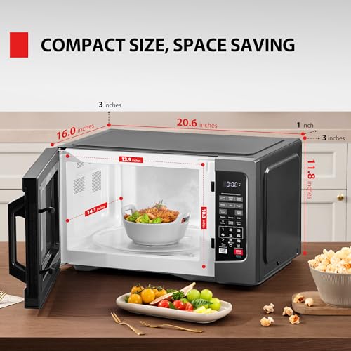 1000W 1.2 Cu Ft Black Countertop Microwave Oven V587