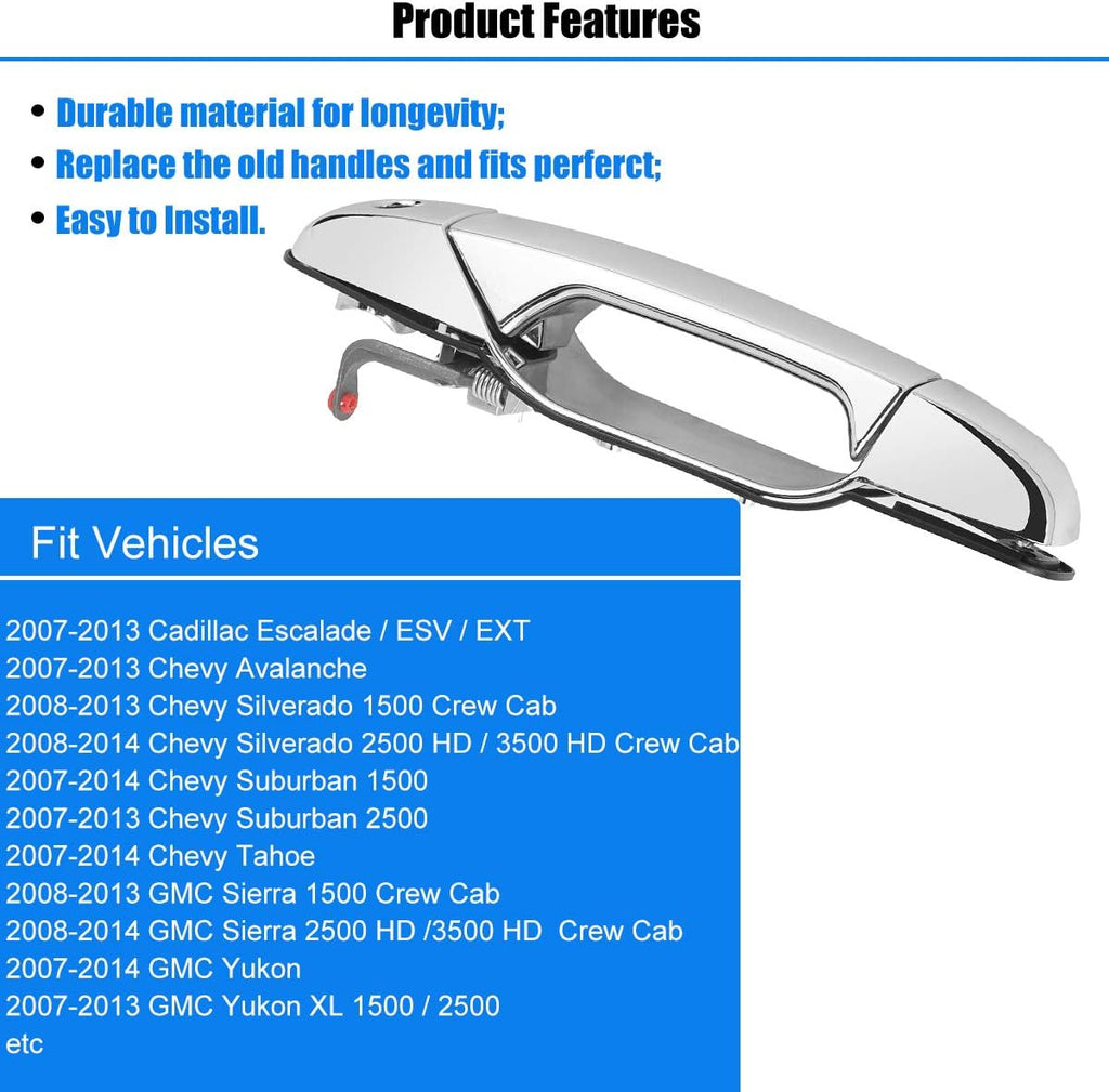 Chrome Exterior Door Handle Set of 4 O3870