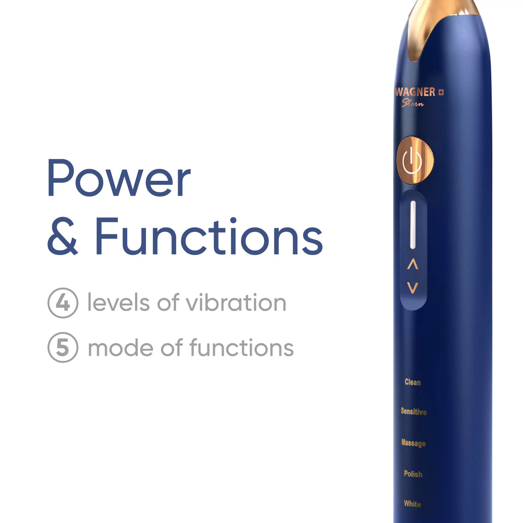 2 Electric Toothbrushes with Pressure Sensor, 5 Brushing Modes, Pink/Blue V6905