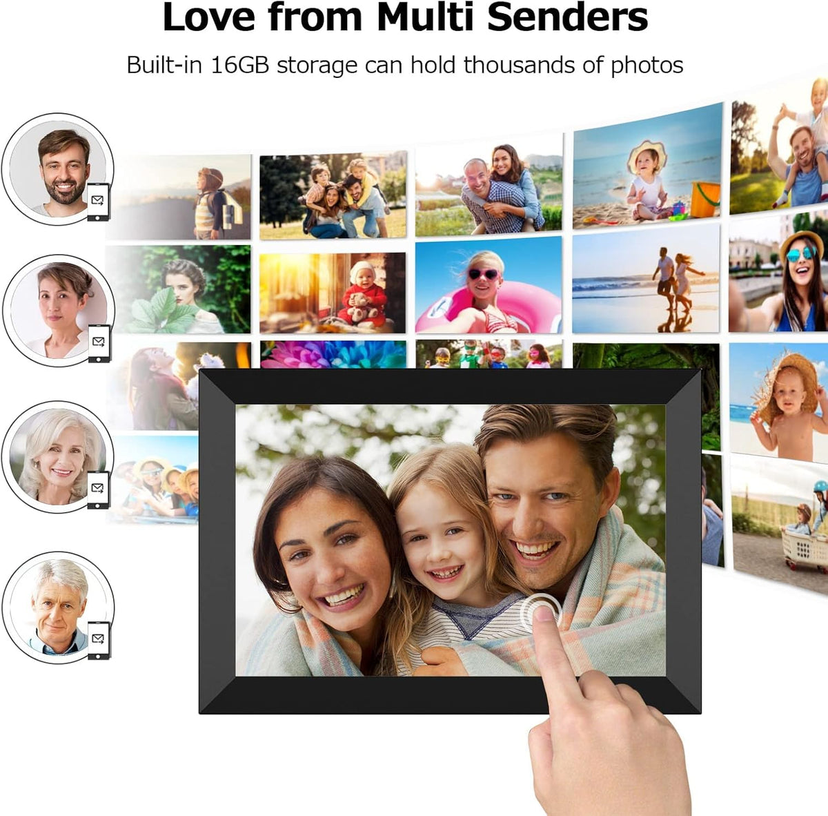 10.1 inch HD IPS Touch Screen Digital Photo Frame with 16GB Storage V12094