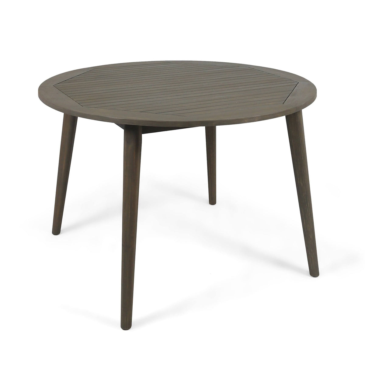 Gray Acacia Wood Round Dining Table O2300