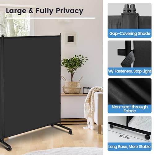 Black Rolling Room Divider Q372