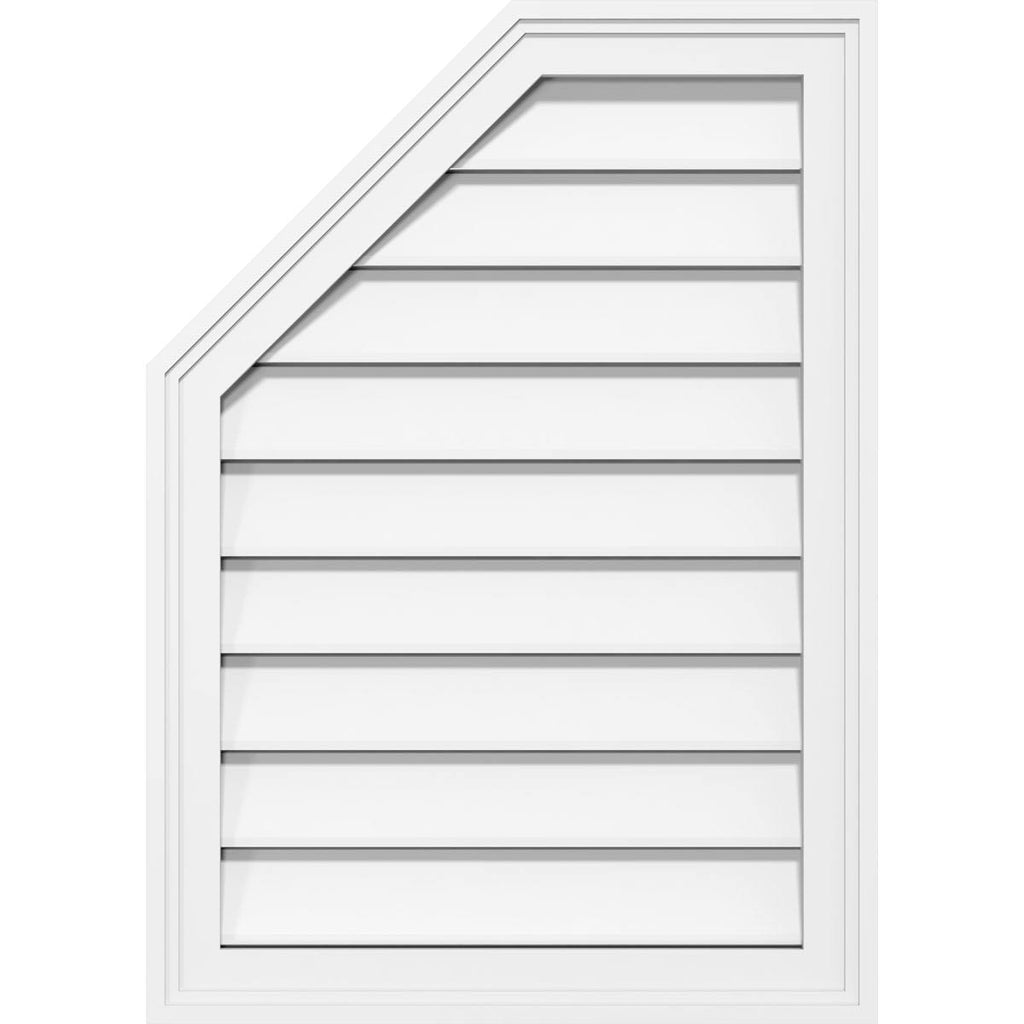 18x22W x 38x22H Octagonal Surface Mount PVC Gable Vent with Brickmoul H16941