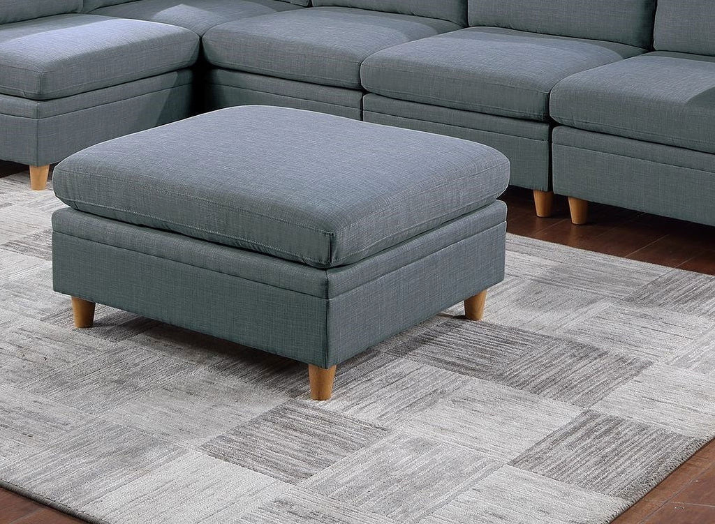 Grey Wooden Legs Ottoman V66161