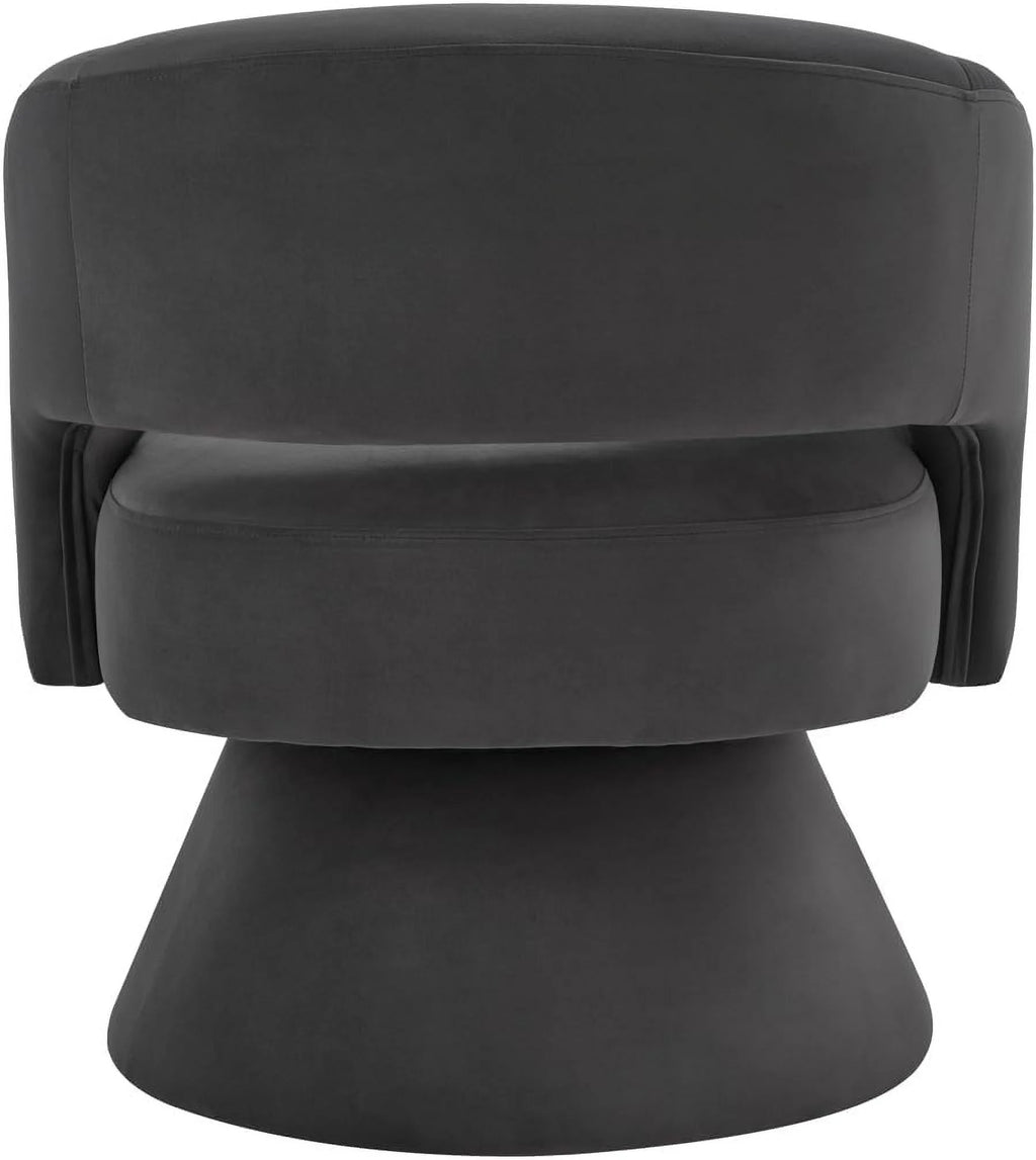 Dark Gray Velvet Swivel Accent Chair F34443