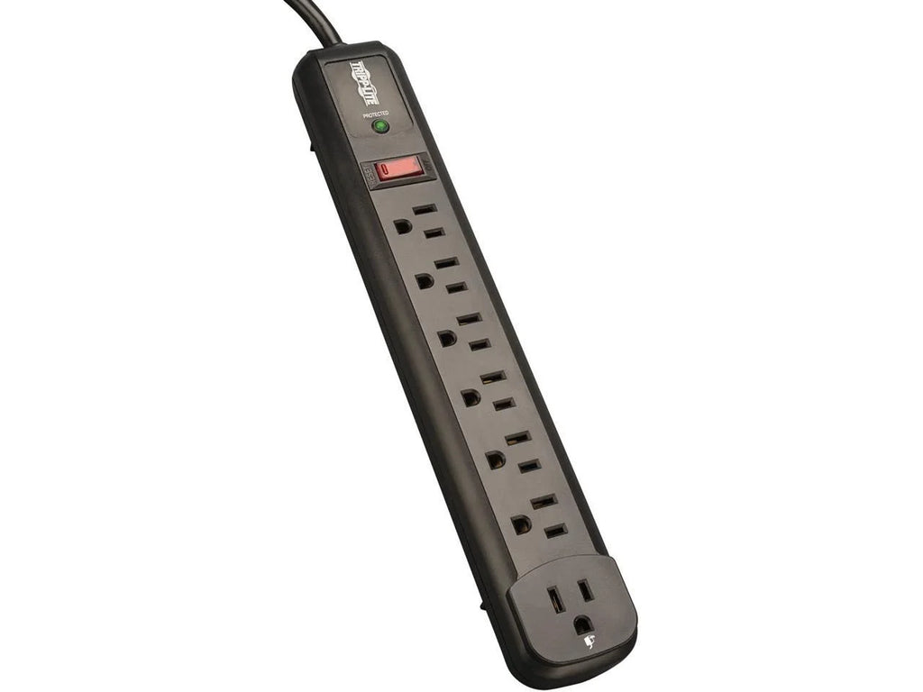 7 Outlet Black Surge Protector Power Strip F7560