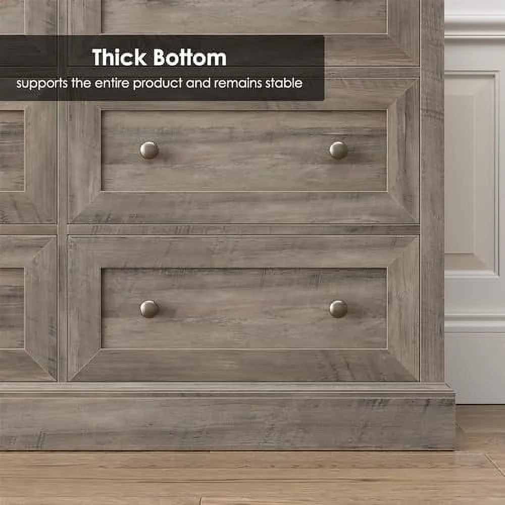6 Drawer Double Dresser Wood Chest of Drawers X863