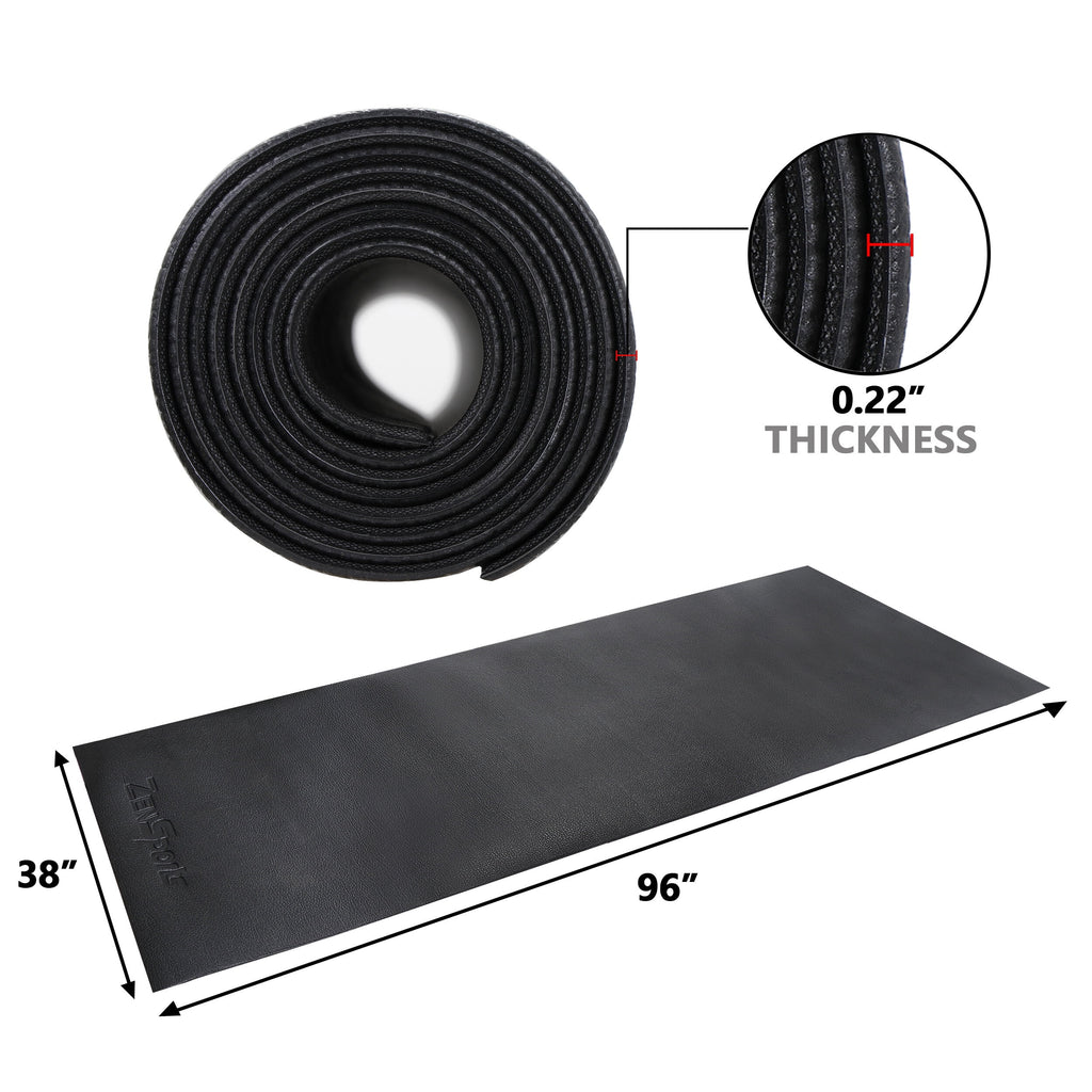 8x3-ft High-Density PVC Waterproof Fitness Mat Black L133760