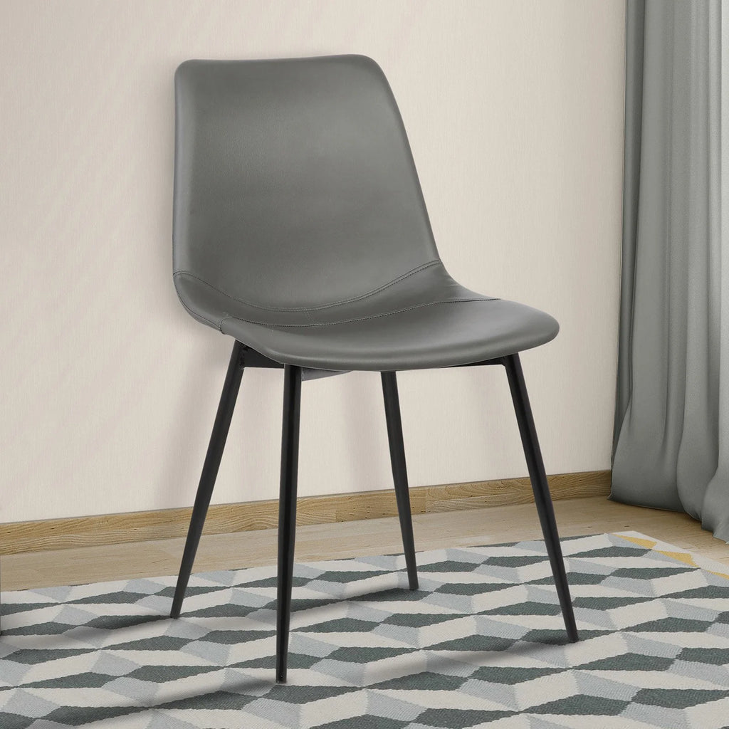 Black Faux Leather Dining Side Chair E8679