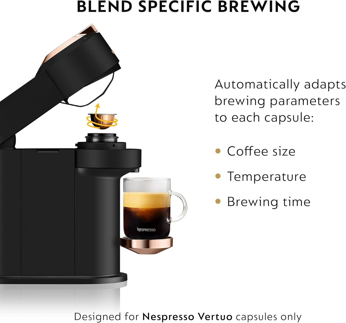 Black Matte Rose Gold Coffee and Espresso Maker L53680