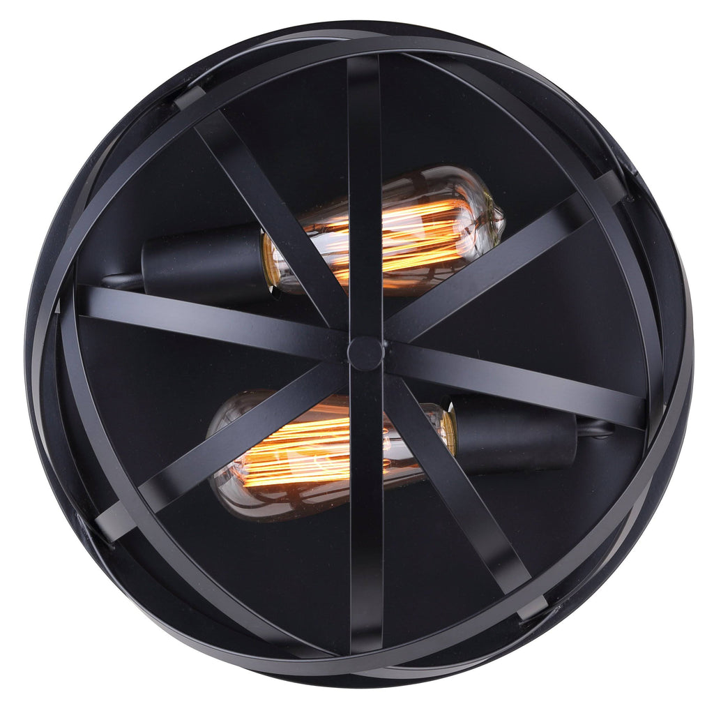 2 Light Flush Mount Black Y1913