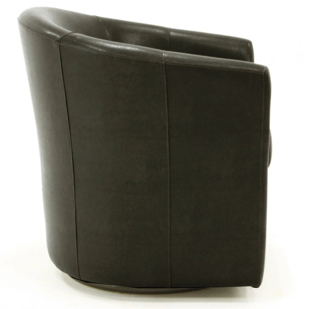 Charcoal Faux Leather Swivel Club Chair W592