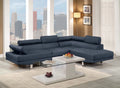 Dark Blue Polyfiber Sectional Sofa V199