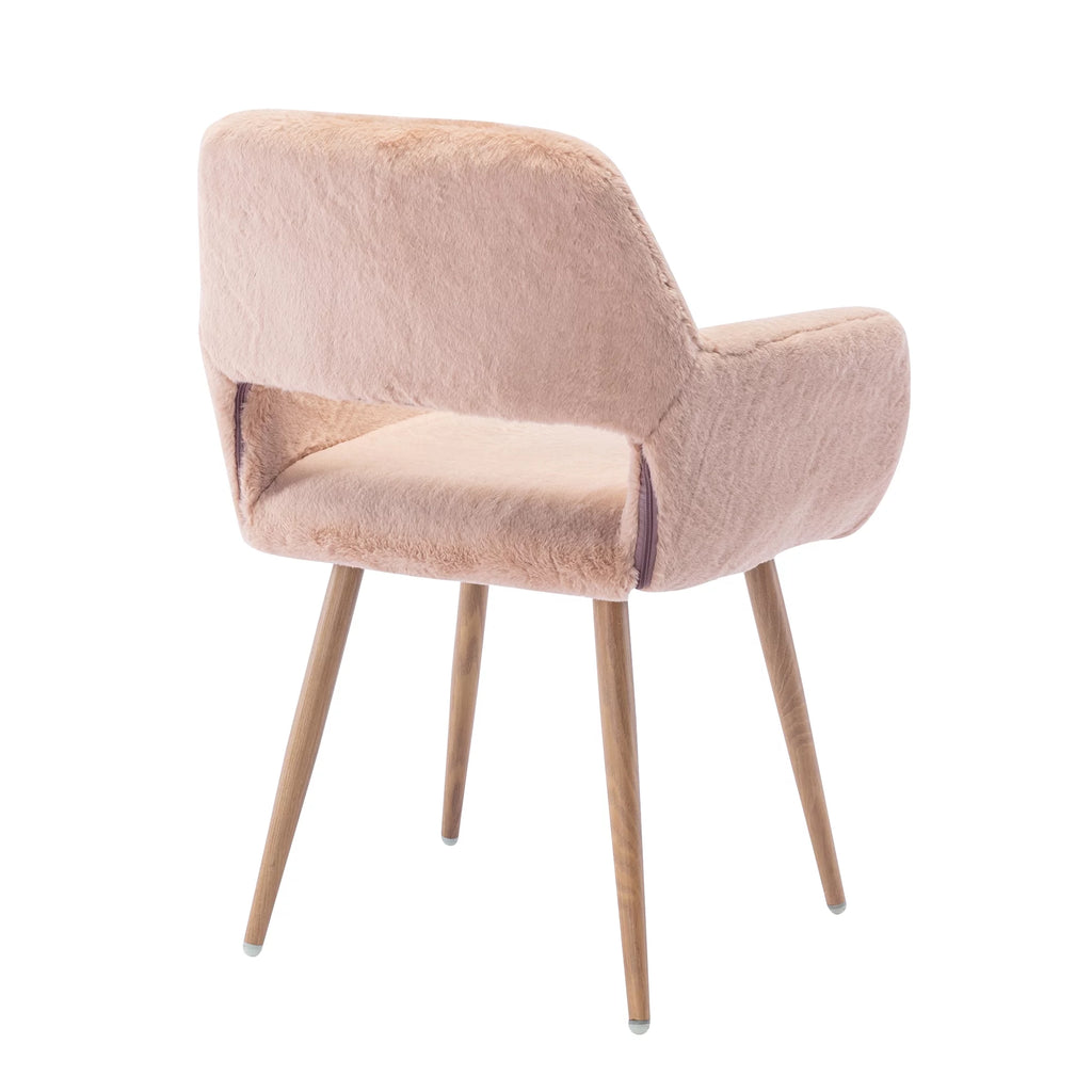 Faux Fur Dining Chairs with Steel Leg Y151239