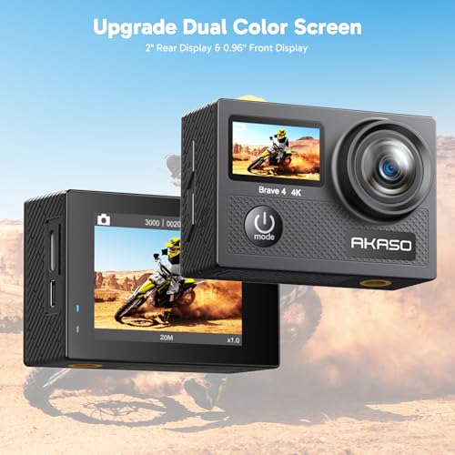 4K30 20MP Ultra HD EIS 131ft Underwater Action Camera with Selfie Stick Tripod and Carrying Case P161653