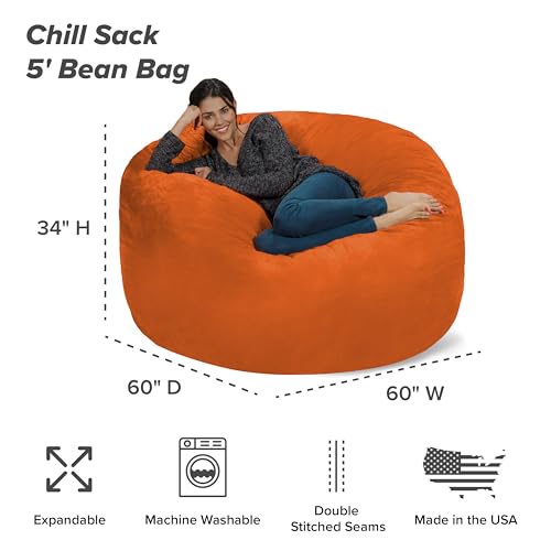 5 Ft Memory Foam Microfiber Bean Bag Chair F64040