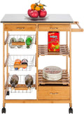 Kitchen Island Cart on Wheels with 2 Drawers and 2 Shelves K526847