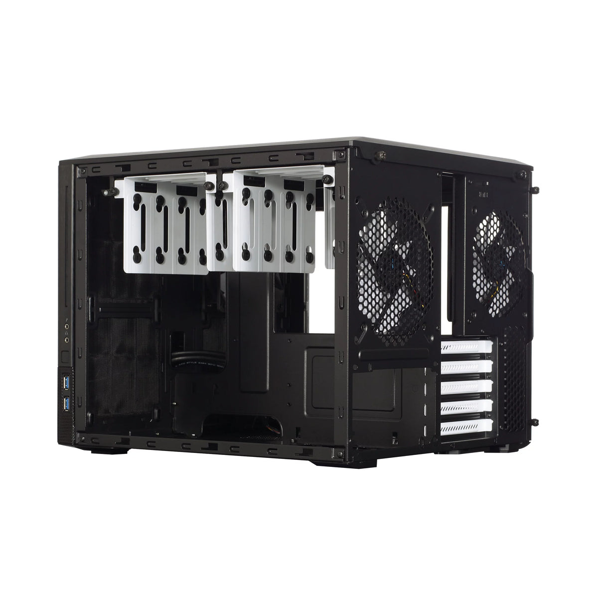 Black Window Aluminum/Steel Micro ATX Cube Computer Case M4886