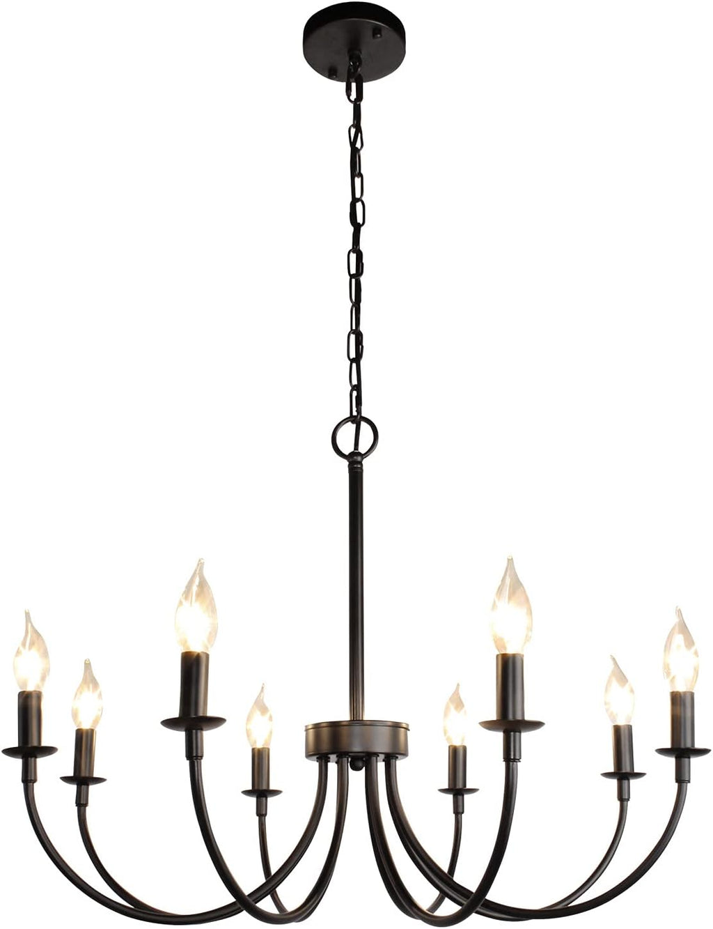 Black 9 Light 2-Tier Iron Chandelier H483393