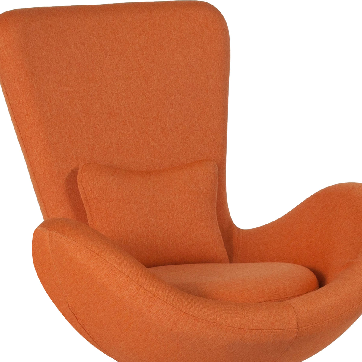 Orange Fabric Upholstered Swivel Lounge Chair L8845