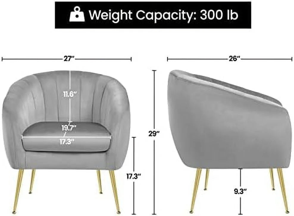 Sherpa Accent Chair with Gold Metal Legs S183